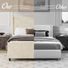 Okak Stylish Upholstered Corduroy Bed Frame with High Headboard,Modern Minimalsit Master Bedroom Bed,No Box Spring Needed - 4 of 4