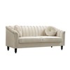 DOMETOUR 3-Piece White Microfiber Sofa Set - Modern Living Room Couch - 4 of 4