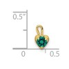 Black Bow Jewelry May Synthetic Emerald 14k Yellow Gold Heart Pendant Enhancer, 5mm - 4 of 4