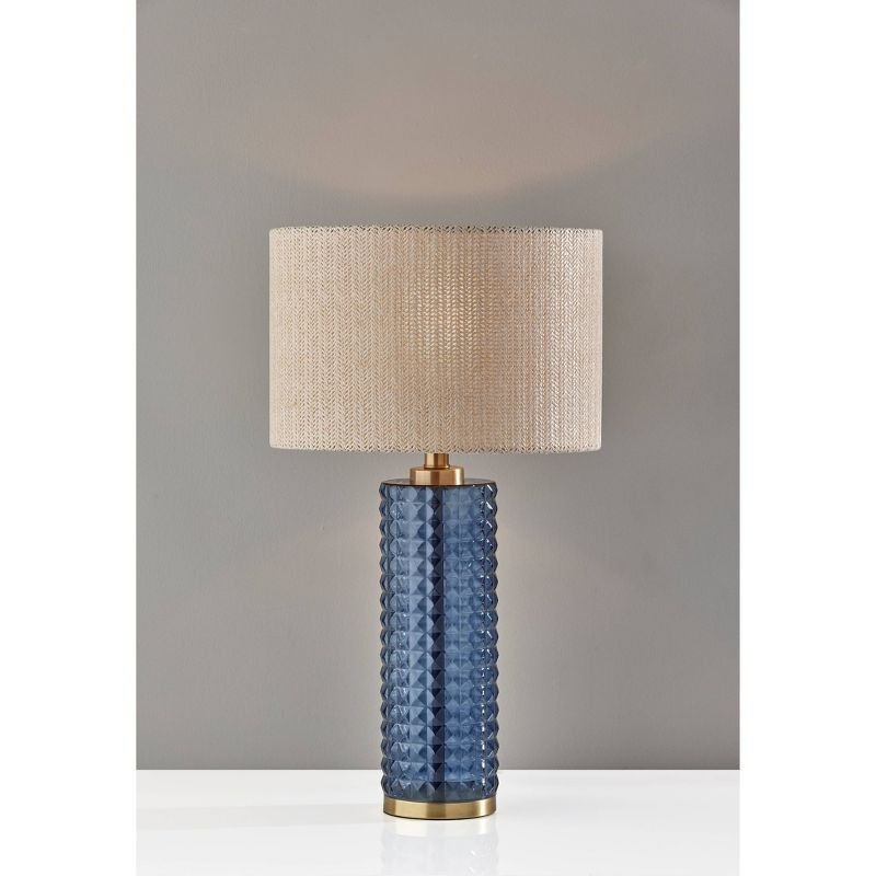 Glass Delilah Table Lamp Antique Brass/Blue - Adesso, 4 of 7
