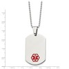 Black Bow Jewelry Stainless Steel Large Dog Tag Medical Alert Necklace - 24 Inch - 3 of 4