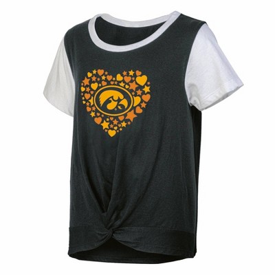 NCAA Iowa Hawkeyes Girls' White Tie T-Shirt