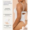 SHAPELLX Women's Shapewear Bodysuit Tummy Control Body Shaper Lace Sculpting Snatched Waist Body Suit V Neck Thong Bodysuit—White 38 - 3 of 3