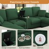 116.9"W U-Shaped Corduroy Sectional Sofa with Storage Ottomans, Cup Holders & USB Ports - ModernLuxe - 3 of 4