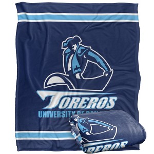 University Of San Diego Primary Logo Stripes Silky 50x60 Blanket, 1 Sided - 1 of 4