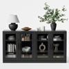 PexFix 62" W x 31" H Large Sideboard Buffet Cabinet with 4 Glass Doors 2 Adjustable Shelves for Kitchen Living/Dinning Room Bedroom Entryway Black - 3 of 4