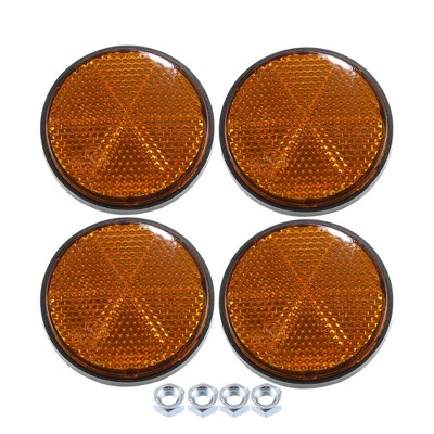 Unique Bargains M6x1.0 Motorcycle Round Screw-on Reflective Warning Reflectors Orange 4 Pcs