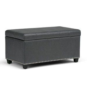 NicBex Modern Ottoman with Storage Design, Ottoman Foot Rest with Stitched Detail and Nailhead Trim for Bedroom, Living Room, Dark Gray - 1 of 4