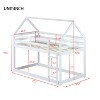 MAYEERTY Twin Rubber Wood Floor BUnk Bed with Ladder, Guardrails, House Shaped Bunk Bed Gray - 3 of 4