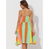 INSPIRE CHIC Women's Stripes Summer V Neck Tie Front Swing Spaghetti Strap Sundresses - 4 of 4