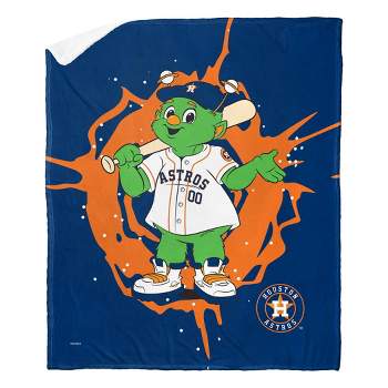 50"x60" MLB Houston Astros Mascot 2 Layer Silk Touch Faux Shearling Throw Blanket
