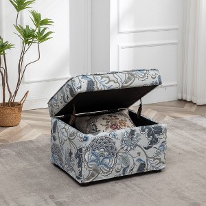 24" Wide Rectangle Storage Ottoman - WOVENBYRD - 1 of 4