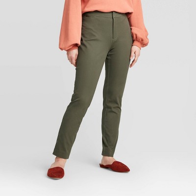 khaki skinny ankle pants