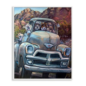 Stupell Industries Dogs in Vintage Pickup Black Framed Giclee Art - 1 of 4