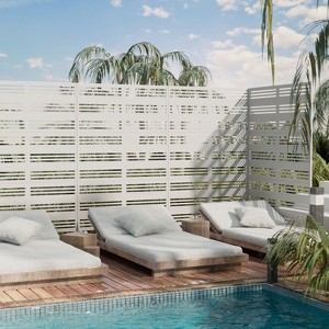 PexFix 72 in. x 47 in. Outdoor Privacy Rectangle Screen Galvanized Steel Panel Divider in White - 1 of 4