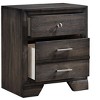 Vynxaria Contemporary 3-Drawer Nightstand/End Table ¨C Solid Wood, Dark Gray Finish, Kenlin Metal Glides, French/English Dovetail Drawers - 2 of 4