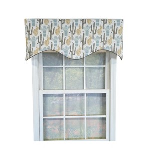 RLF Home 100% Cotton Arizona Cornice  Fully lined Windows Rod Pocket Valance 50" x 17"  Natural - 1 of 4