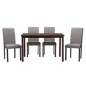 5pc Andrew Contemporary Dining Set Dark Brown/Gray - Baxton Studio - 1 of 3