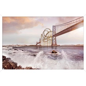 Trends International Roller Coaster Bridge Framed Wall Poster Prints - 1 of 4