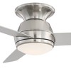44" Casa Vieja Marbella Breeze Modern Hugger Indoor Ceiling Fan with Dimmable LED Light Remote Control Brushed Nickel Opal Glass for Living Room House - 3 of 4