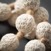 Sullivans 5'11" Cream Herringbone Ball Garland  White Christmas Garland - 2 of 4