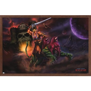 Trends International Mattel Masters of the Universe: Revelation - He-Man & Battle Cat Framed Wall Poster Prints - 1 of 4