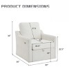 Swivel Arm Accent Chair for Living Room, Navy Upholstered Reading Chair with Storage, USB and Type-C Charging, Chenille Fabric-The Pop Home - 3 of 4