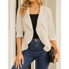 Womens Blazer 3/4 Sleeve Casual Office Business Open Front Suit Jacket Cardigan - image 2 of 4