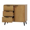 TIRAMISUBEST Natural Wood Storage Cabinet with 3 Drawers, Adjustable Shelf & Wheels - Mobile File Cabinet for Home Office - 4 of 4