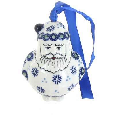 Blue Rose Polish Pottery K144 Manufaktura Santa Ornament