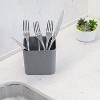 OU Utensil Holder with Removable Divider, Nonslip Cutlery Drainer, Scratch Resistant Finish with Built In Reservoir, Kitchen Sink Caddy - 2 of 2
