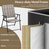 Tangkula Set of 4 Folding Chairs w/ Armrests Metal Frame for Garden No Assembly Patio - 2 of 4