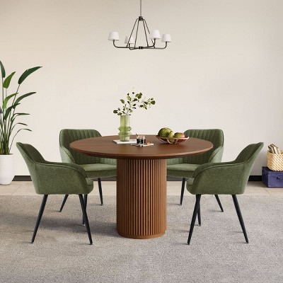 Fabric Upholstered Dining Chairs Set of 4, Seat Width 19” Dining Chair for Kitchen,Dinging Room,Living Room,Farmhouse Furniture-Tanpinhause
