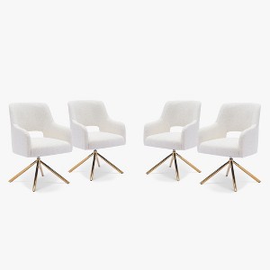 WestinTrends Genevieve Mid-Century Modern Upholstered Boucle Swivel Accent Chair (Set of 4) - 1 of 4