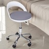 VECELO Adjustable Swivel Round Rolling Stool 360 Degree Swivel Salon Stool Modern Vanity Computer Chair Gray - 2 of 4