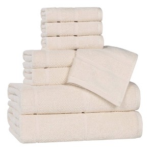 Smart Twist Viscose Cotton Blend Medium Weight Solid Thick Border Towel Set by Blue Nile Mills - 1 of 4