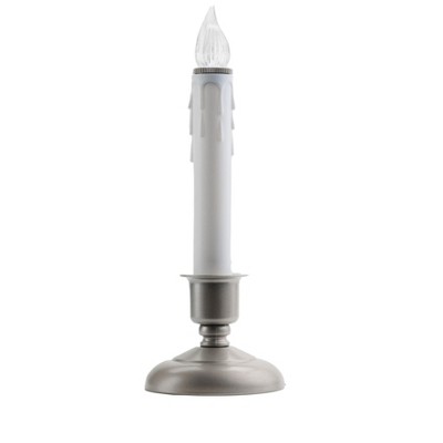IMC Cape Cod B/O LED Window Candle with Sensor & Wax Drips, Pewter, 9.5in (Qty1)