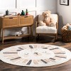 Nuloom Tisha Lion Machine Washable Kids Indoor Area Rug, Round 4', Ivory - 2 of 4