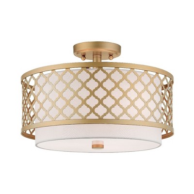 Livex Lighting Arabesque 3 - Light Semi-Flush Mount in  Soft Gold