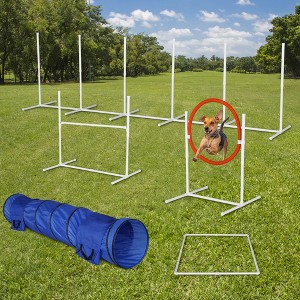 131.50"6Pack Dog Agility Training Equipment Set,White - 1 of 4