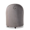 Bethel Velvet Fabric Upholstered Rolling Accent Chair Gray - Baxton Studio: Studded, Curved Backrest, Wood Frame - 4 of 4