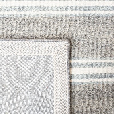 Elegant Gray Hand-Tufted Wool 6' Square Area Rug