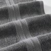 6 - Piece Cotton Towel Set - Reversible Jacquard, Dark Gray Towels (27"x54") Hand Towels (16"x28") Washcloths (13"x13") - 3 of 4
