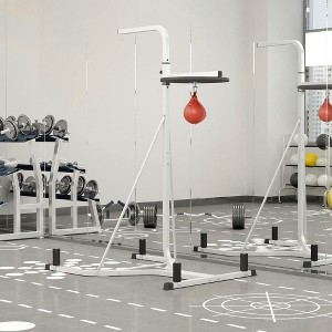 Resenkos 2-in-1 Freestanding Heavy Bag & Speed Bag Stand - Weighted Base, White - 1 of 4