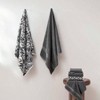 6 - Piece Cotton Towel Set - Reversible Jacquard, Dark Gray Towels (27"x54") Hand Towels (16"x28") Washcloths (13"x13") - 4 of 4