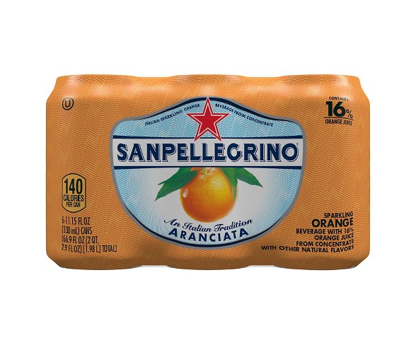 Sanpellegrino Sparkling Fruit Beverages Aranciata/Orange - 6pk/11.15 fl oz Cans