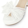 Perphy Women's T-Strap Mesh Bow Slingback Platform Stiletto High Heel Sandals - 3 of 4