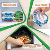 NutriChef 24-Piece High Borosilicate Glass Food Storage Container Set with Hinged Locking Lids, Stackable Design - NCGLBU - Blue - 3 of 4