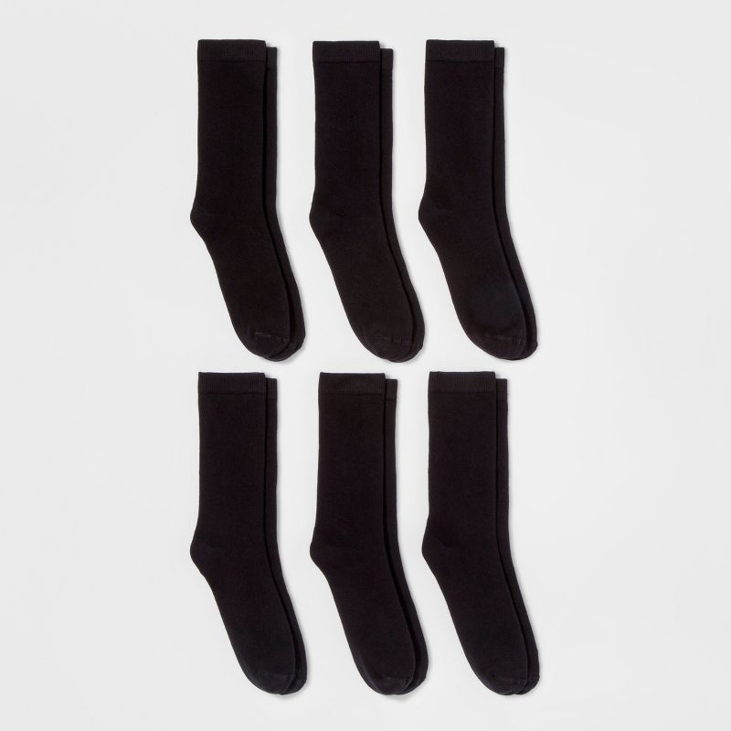 Women's 6pk Crew Socks - A New Day™ 4-10, 1 of 3