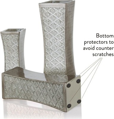 Elegant Dublin Brushed Silver Decorative Vase Trio